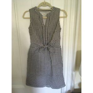 Gingham Seersucker Tie Front Dress